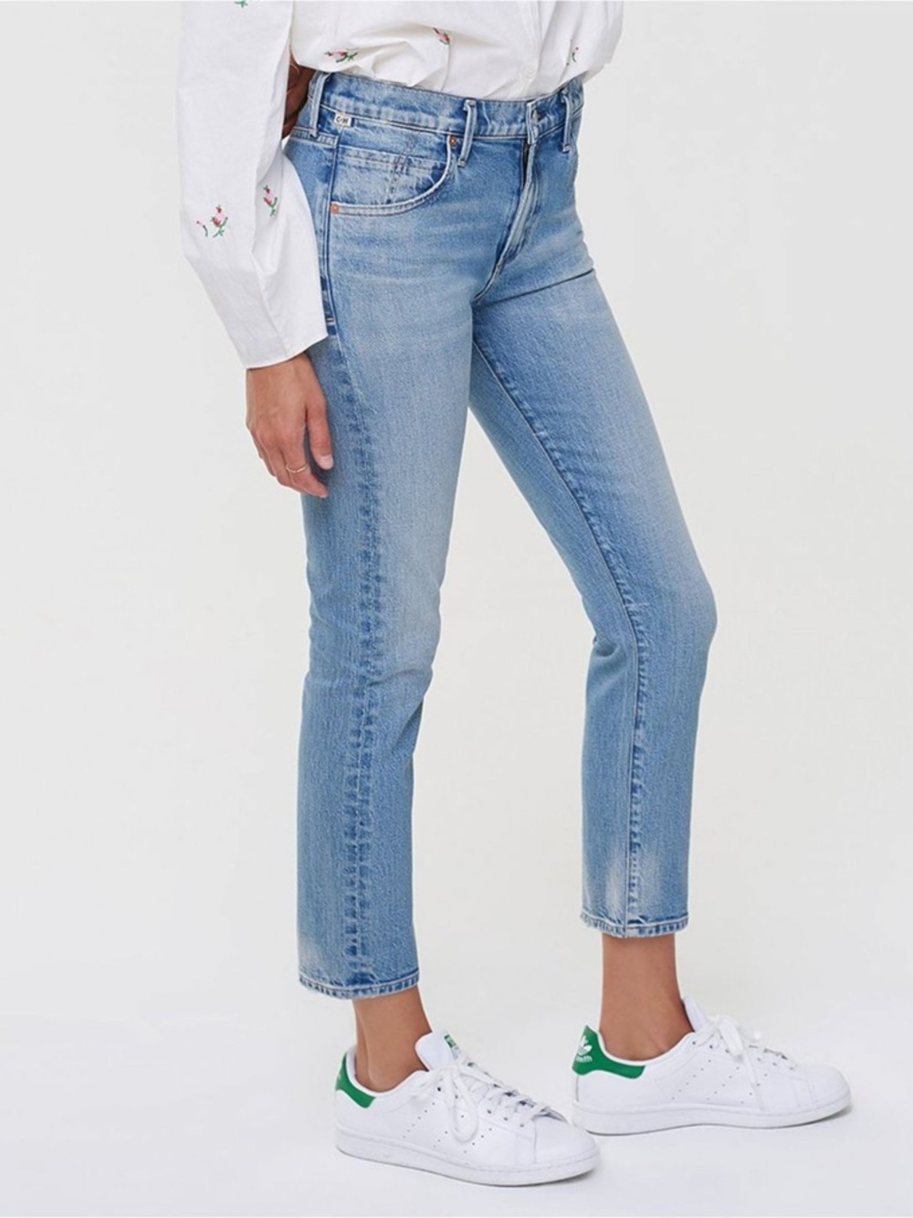 070 CITIZENS OF HUMANITY Women's Elsa Mid Rise Slim Fit Cropped Jeans Blue Sz 32